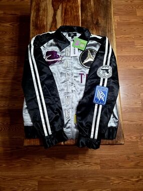 Triple 7 Silver and Black Satin Jacket